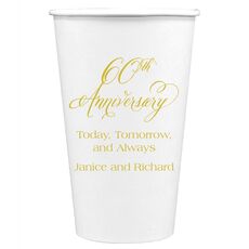 Elegant 60th Anniversary Paper Coffee Cups