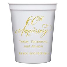 Elegant 60th Anniversary Stadium Cups