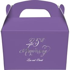 Elegant 25th Anniversary Gable Favor Boxes