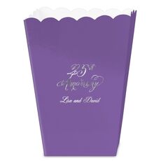 Elegant 25th Anniversary Mini Popcorn Boxes