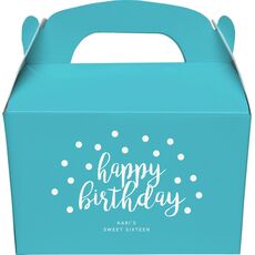 Confetti Dots Happy Birthday Gable Favor Boxes