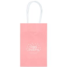 Confetti Dots Happy Birthday Medium Twisted Handled Bags