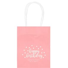 Confetti Dots Happy Birthday Mini Twisted Handled Bags