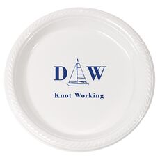 Sailboat Initials Plastic Plates
