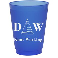 Sailboat Initials Colored Shatterproof Cups