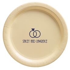 Modern Wedding Rings Paper Plates