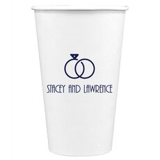 Modern Wedding Rings Paper Coffee Cups