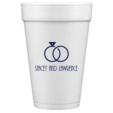 Modern Wedding Rings Styrofoam Cups