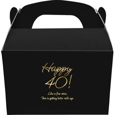 Elegant Happy 40th Gable Favor Boxes
