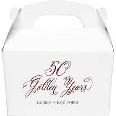 Elegant 50 Golden Years Gable Favor Boxes