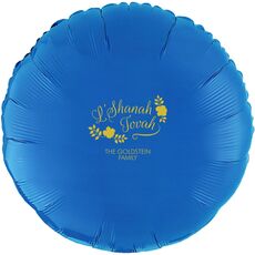 Floral L'Shanah Tovah Mylar Balloons