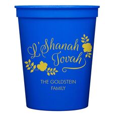 Floral L'Shanah Tovah Stadium Cups