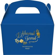 Floral L'Shanah Tovah Gable Favor Boxes