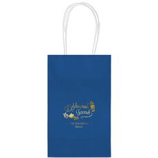 Floral L'Shanah Tovah Medium Twisted Handled Bags