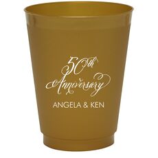 Elegant 50th Anniversary Colored Shatterproof Cups