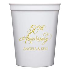 Elegant 50th Anniversary Stadium Cups