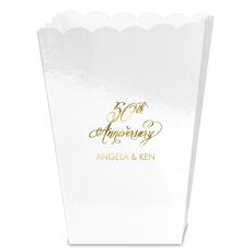 Elegant 50th Anniversary Mini Popcorn Boxes