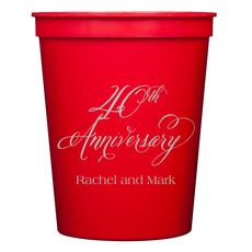 Elegant 40th Anniversary Stadium Cups