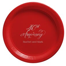 Elegant 40th Anniversary Paper Plates