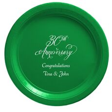 Elegant 30th Anniversary Paper Plates