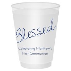 Expressive Script Blessed Shatterproof Cups