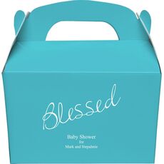 Expressive Script Blessed Gable Favor Boxes