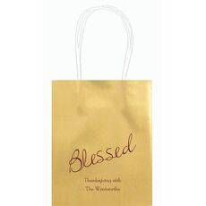 Expressive Script Blessed Mini Twisted Handled Bags