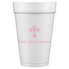Ornate Cross Styrofoam Cups