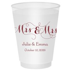 Scroll Mrs & Mrs Shatterproof Cups