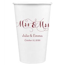 Scroll Mrs & Mrs Paper Coffee Cups