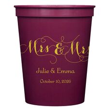 Scroll Mrs & Mrs Stadium Cups