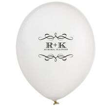 Courtyard Scroll with Initials Latex Balloons