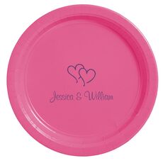Modern Double Hearts Paper Plates