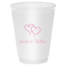 Modern Double Hearts Shatterproof Cups