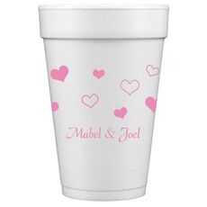 Pretty Hearts Galore Styrofoam Cups