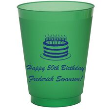 Sophisticated Birthday Cake Colored Shatterproof Cups