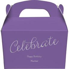 Expressive Script Celebrate Gable Favor Boxes
