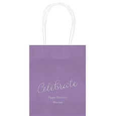 Expressive Script Celebrate Mini Twisted Handled Bags