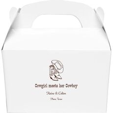 Western Boots & Cowboy Hat Gable Favor Boxes