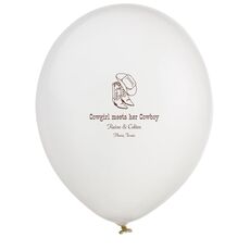 Western Boots & Cowboy Hat Latex Balloons