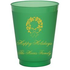 Traditional Wreath Colored Shatterproof Cups