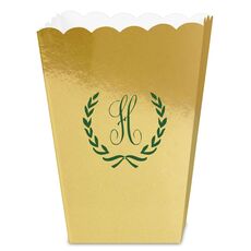 Laurel Wreath with Initial Mini Popcorn Boxes
