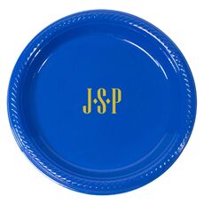 Simple 3 Initials Monogram Plastic Plates