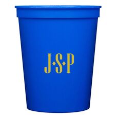 Simple 3 Initials Monogram Stadium Cups