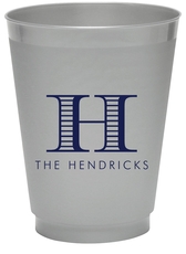 Striped Initial Colored Shatterproof Cups