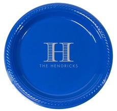 Striped Initial Plastic Plates