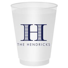 Striped Initial Shatterproof Cups