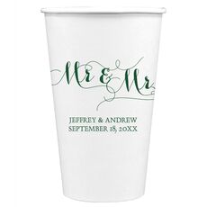 Scroll Mr & Mr Paper Coffee Cups
