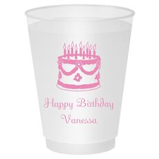 Sweet Floral Birthday Cake Shatterproof Cups