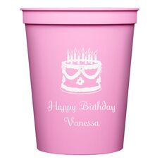 Sweet Floral Birthday Cake Stadium Cups